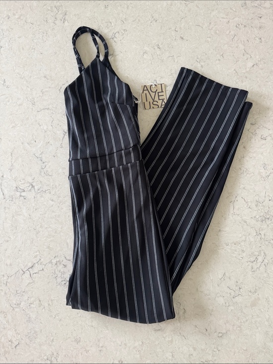 Active USA Pants - NWT Active USA Black and White Striped Maxi Dress